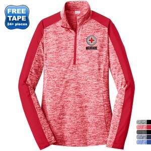 Sport-Tek® PosiCharge® Electric Heather Colorblock Ladies' 1/4 Zip Pullover