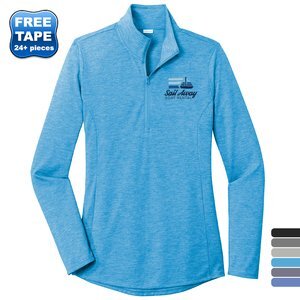Sport-Tek® PosiCharge® Tri-Blend Wicking Ladies' 1/4 Zip Pullover