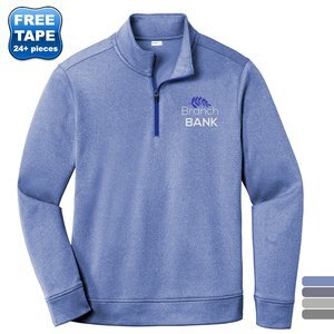 Sport-Tek® PosiCharge® Sport-Wick® Heather Fleece Men's 1/4 Zip Pullover