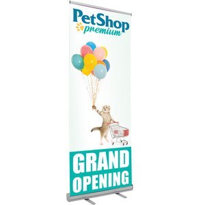 Economy Retractor No-Curl Opaque Fabric Banner Kit, 31-1/2"