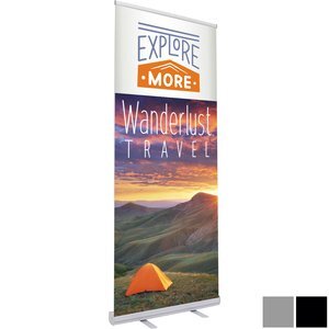 Economy Retractor No-Curl Opaque Fabric Banner Kit, 33-1/2"