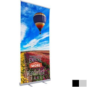 Economy Retractor No-Curl Opaque Fabric Banner Kit, 36"