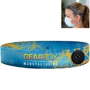 Face Mask Buddy Non-Slip Elastic Headband with Buttons, 1" Wide
