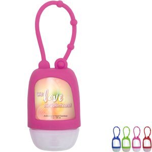 Travel Antibacterial Gel Hand Sanitizer w/ Adjustable Silicone Strap, 1oz.