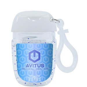 Antibacterial Blue Bead Hand Sanitizer w/ Clip, 20mL