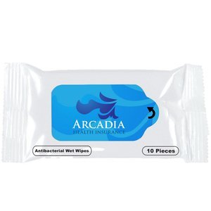 Antibacterial Sanitizer BZK Wet Wipes, 10 ct.