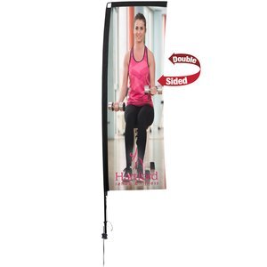 Premium Rectangle Double Sided Sail Sign with Ground Spike, 10'