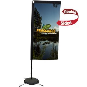 Premium Double Sided Rectangle Sail Sign with Scissor Base, 7'