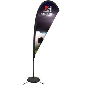 Premium Teardrop Sail Sign with Scissor Base, 8'