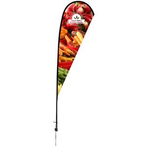Premium Teardrop Sail Sign with Ground Spike, 11-1/2'