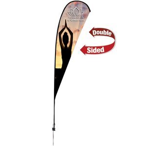 Premium Double Sided Teardrop Sail Sign with Ground Spike, 15'