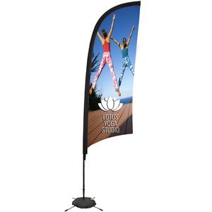 Premium Razor Sail Sign with Scissor Base, 9'