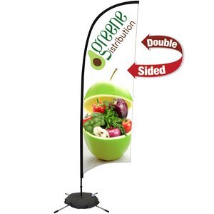 Premium Double Sided Razor Sail Sign with Scissor Base, 9'