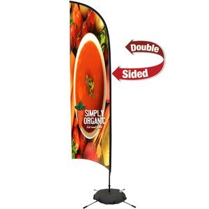 Premium Double Sided Razor Sail Sign with Scissor Base, 13'