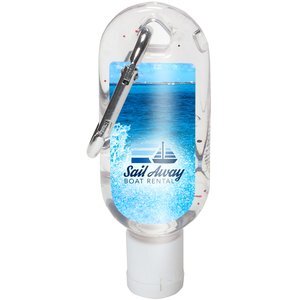 Clip-It Moisture Bead Antibacterial Hand Sanitizer w/ Carabiner, 1oz.