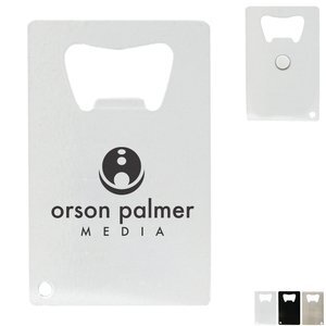 Credit Card Stainless Steel Bottle Opener w/ Magnetic Back