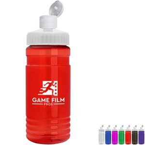 Transparent Bottle w/ Flip Top Dispenser, 20oz.