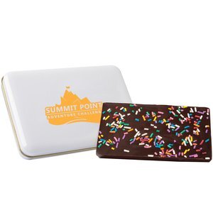 Dark Chocolate & Sprinkles Bark Tin