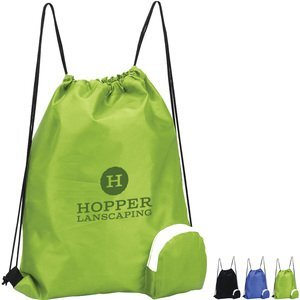 Folding Polyester Drawstring Backpack