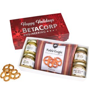 Gourmet Mustard Set With Pretzels Gift Box