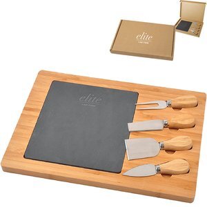 Slate Cheese Board Gift Box Set