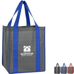 Heathered Non-Woven Shopper Tote Bag