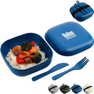 Wheat Straw Food Storage with Utensils
