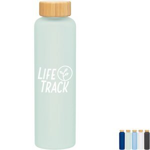 h2go Rincon Glass Bottle with Bamboo Lid, 18oz.