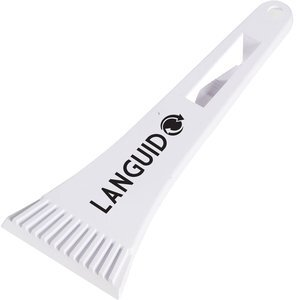 White Visor Clip Ice Scraper, 9"