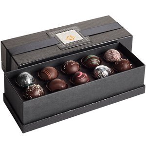 Dark Delights 10 Piece Belgian Chocolate Signature Truffle Box w/ Buckle