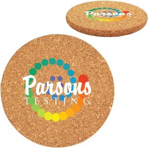 Deluxe Cork Coaster w/ Full Color Imprint, 4-1/2"