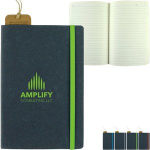 Recycled Bonded Leather Hardcover Notebook, 5" x 8"