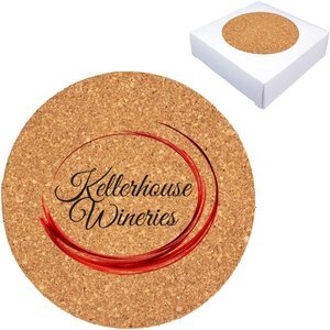 Deluxe 4 Piece Cork Coaster Set, Full Color Imprint, 4-1/2"