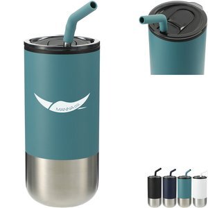Lagom Travel Tumbler w/ Stainless Steel Straw, 16 oz.