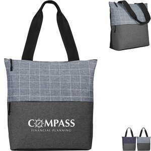 Flannel Check Accent Polyester Tote Bag