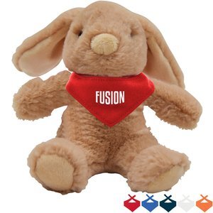Lop Eared Plush Bunny w/ Bandana, 6"