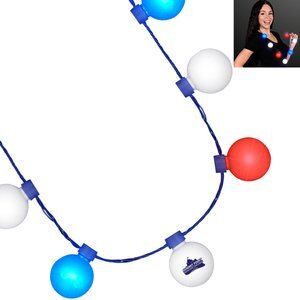 LED Light Globes Patriotic Party Necklace