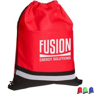 Safety Non-Woven Reflective Stripe Drawstring Bag