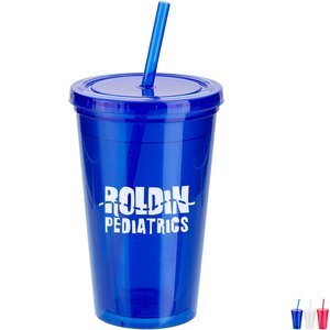 Trifecta Acrylic Tumbler w/ Lid & Straw, 16oz.
