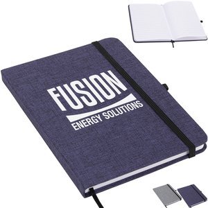 Twill Heathered Hard Cover Journal, 7" x 5"