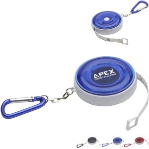 Round Retractable Tape Measure w/ Carabiner, 5'