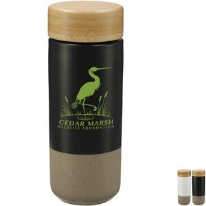 Arlo Double-Wall Ceramic Bottle w/ Bamboo Lid, 11oz.
