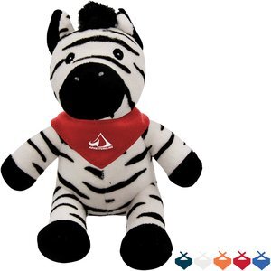 Zander Plush Zebra w/ Bandana, 6"