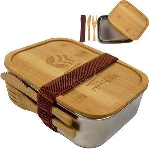 Sophisticate Stainless & Bamboo Bento Box