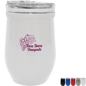 Glass & Stainless Steel Wine Tumbler, 8oz.