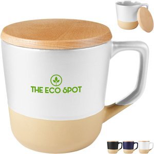 Boston Ceramic Mug with Wood Lid, 16.5 oz.
