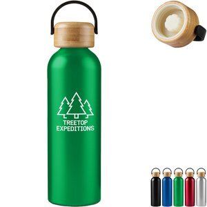 Refresh Aluminum Bottle with Bamboo Lid, 23.6oz.