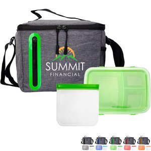 Cooler/Lunch Bag & Eco Food Container Gift Set with Holiday Gift