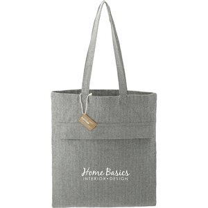 Recycled Cotton Herringbone Zip Pocket Tote