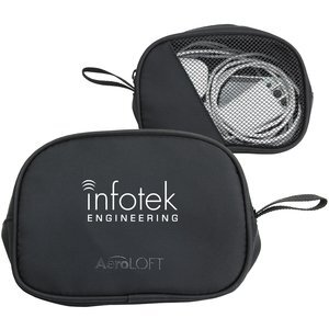 AeroLOFT™ Jet Black Polyester Tech Organizer Mesh Pouch